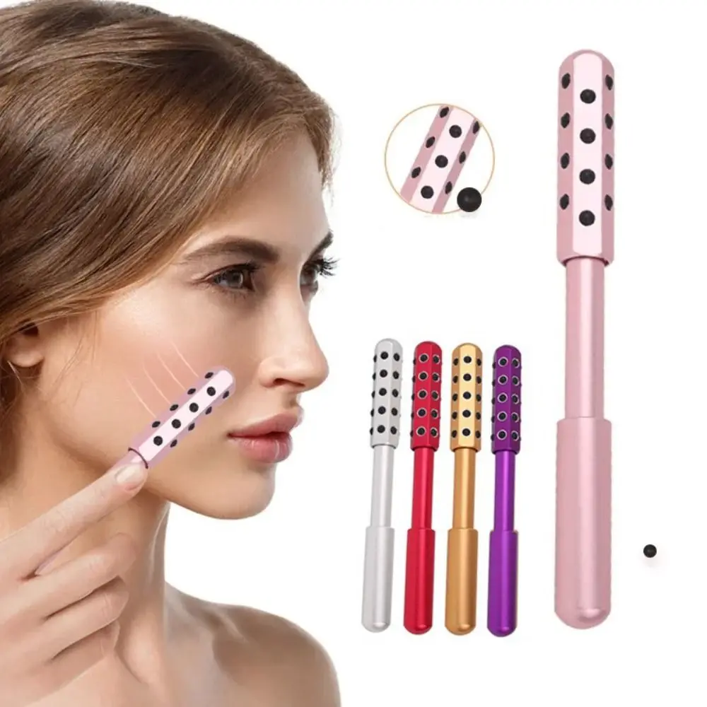 

Alloy Gua Sha Face Roller 30 Germanium Stones Anti-Aging Radiance Roller Lift Firm Skin Tighten Skin Beauty Roller Tool