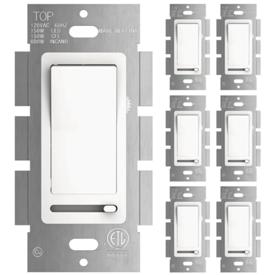 

Slide Dimmer Switch Single-Pole or 3-Way for Dimmable LED Lights 150W CFL Incandescent and Halogen Bulbs (600W) No Wall Plate I