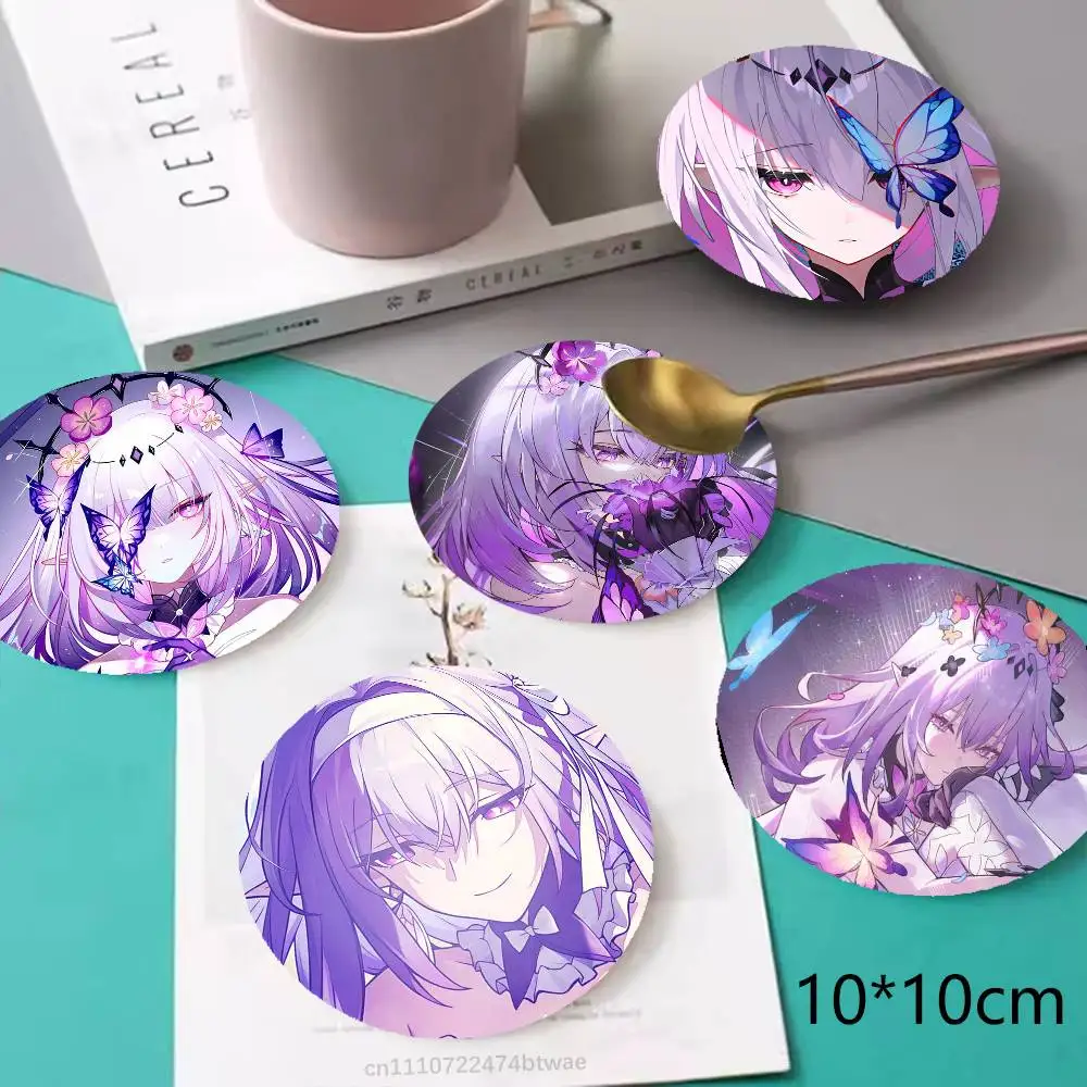 Honkai Star Rail C-Castorice Round Wooden Coasters Suitable For Restaurants And Coffee Home Gift Choice Holidays