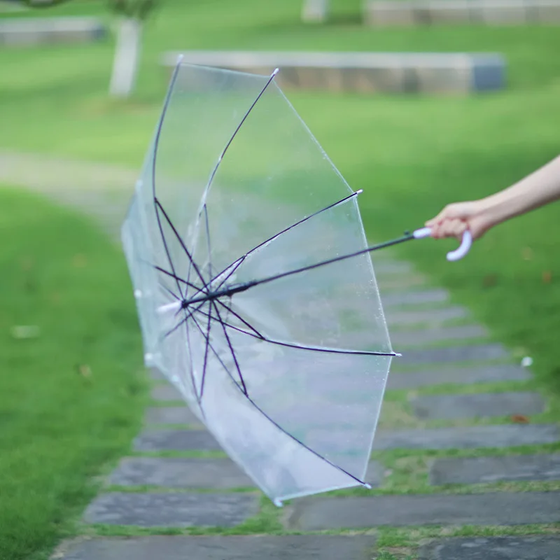 Simple and Versatile Multi-purpose Umbrella Artistic and Retro Long Handled Umbrella Small and Fresh Plastic Handheld Umbrellas