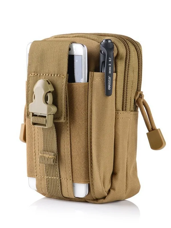 Tas Pinggang Sabuk Taktis Olahraga Luar Ruangan Memakai Dompet Koin Sabuk Tas Ponsel 6 Inci Tas Pinggang Taktis Kipas Militer