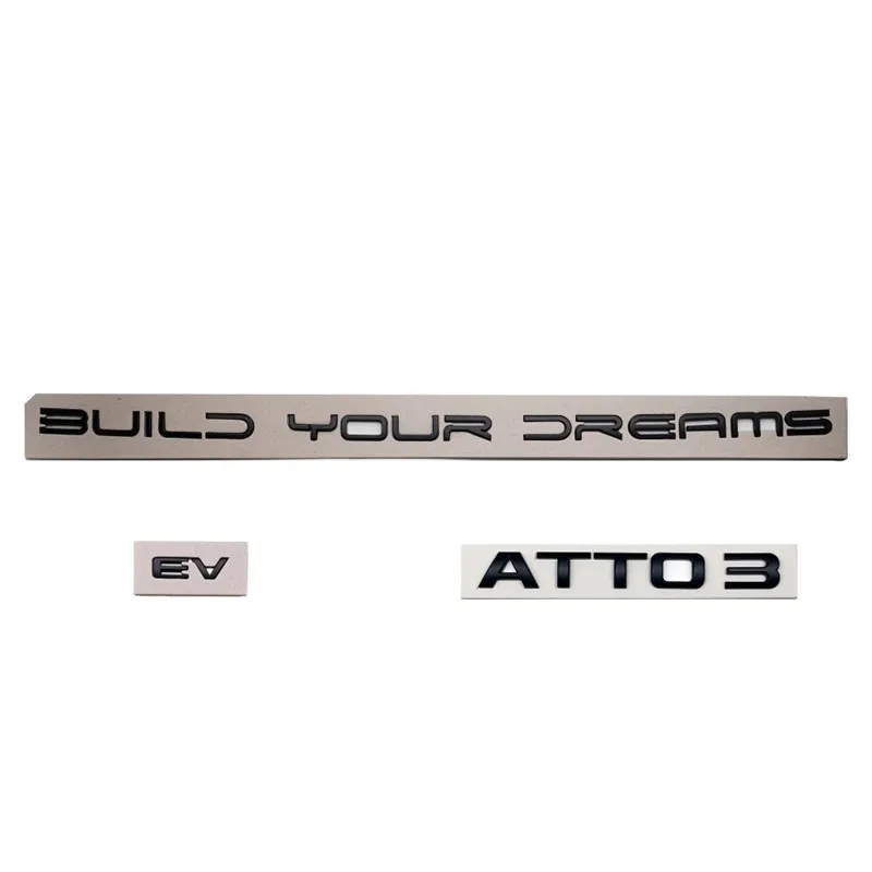 

For BYD Atto3 Back Rear Trunk Letter Black Silver Logo 1pc