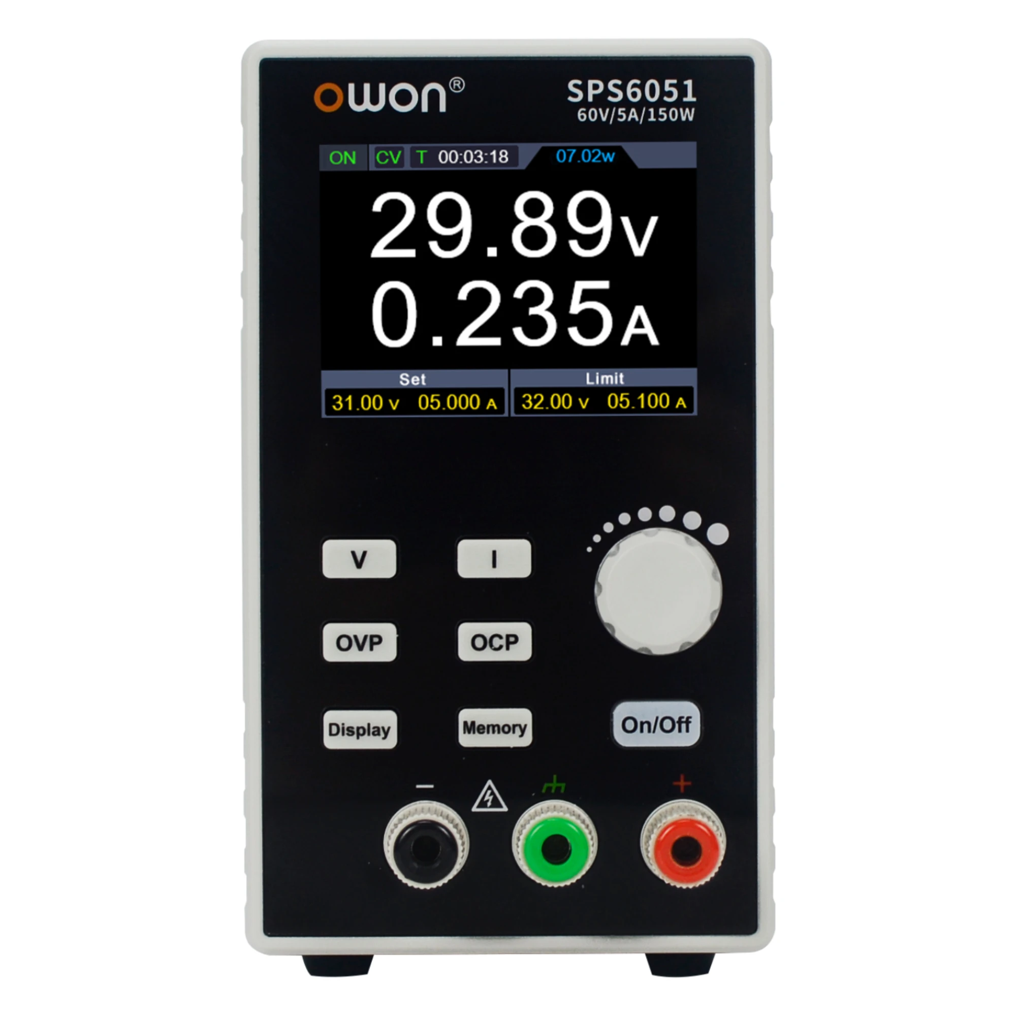 OWON SPS3081 SPS6051 Silent Fanless Series Programmable Linear DC Power Supply Digital Switching Regulator 2.8 Inch TFT LCD