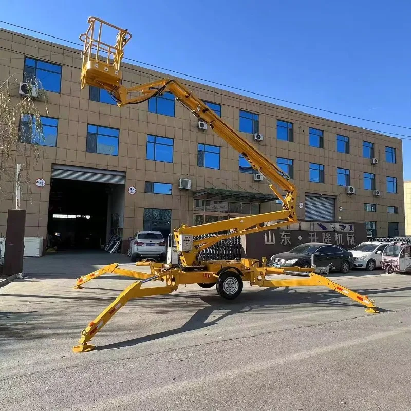 

Платформа-вышка P-127 с рабочей высотой 16м, 20м, 22м, с шарнирно-сочлененной стрелой, прицепная, гидравлическая, для подъема людей и грузов