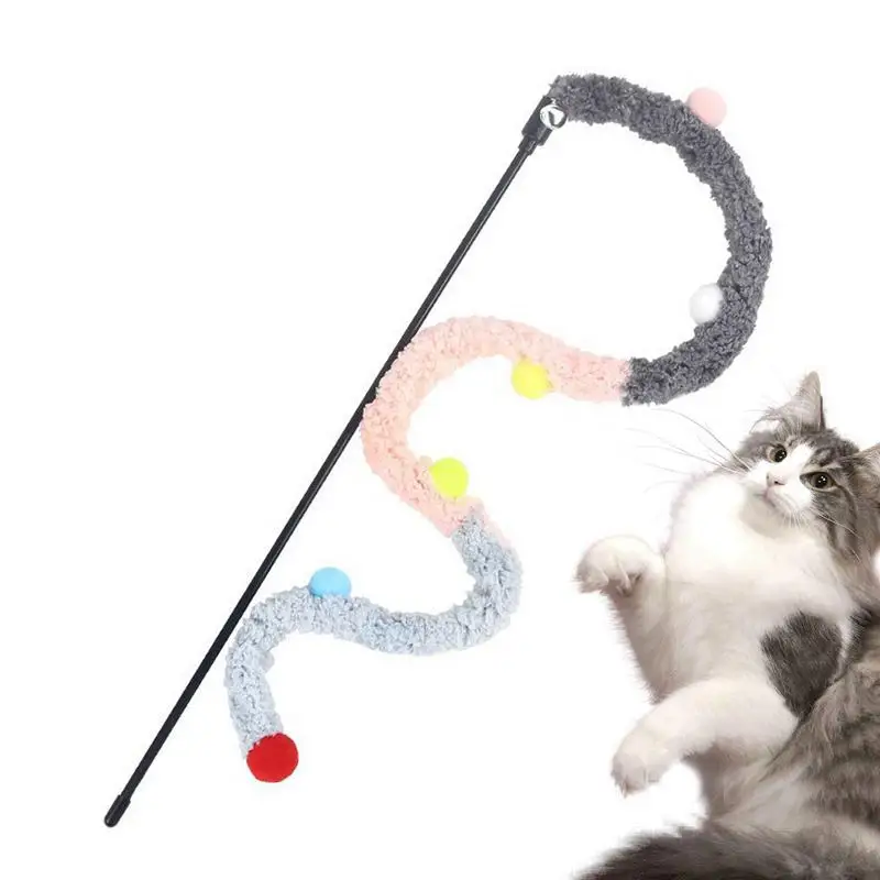 Cat Stick Toys For Indoor Cats Interactive Christmas Theme Pet Teaser Toy Pet Teaser Holiday Gifts Attractive Plush And Colorful