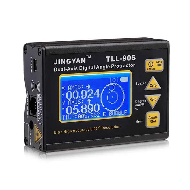 TLL-90S Super High Precision laser level LCD Display Angle Meter 0.005 Professional Dual-axis Digital Laser Level Inclinometer