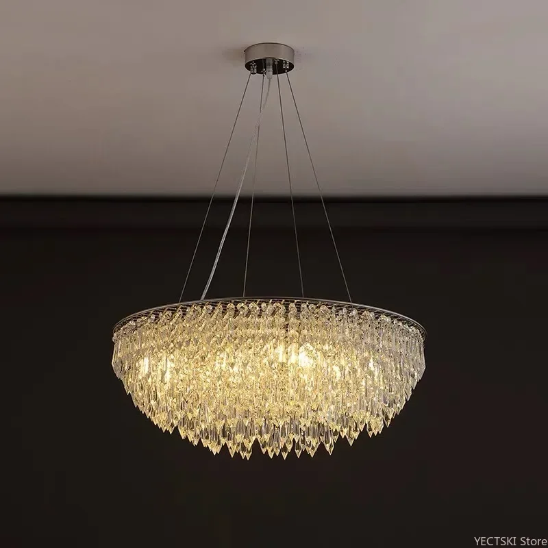 

GHEUVNJ Modern and personalized French bedroom crystal chandelier, living room simple and creative dining room light, hallway v