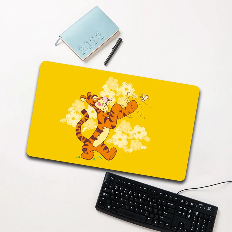 

Disney Winnie the Pooh Tigger Yellow Background Mouse Pad Large Non-slip Waterproof Desk Mat for Laptop Office