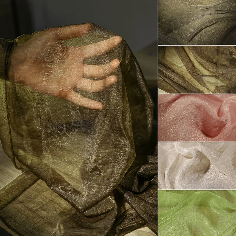 

Sparkling Sheer Chiffon Tulle Fabric Soft Mesh for Diy Wedding Dress Gown Craft Evening Wear Decorative Backdrop Sewing Material