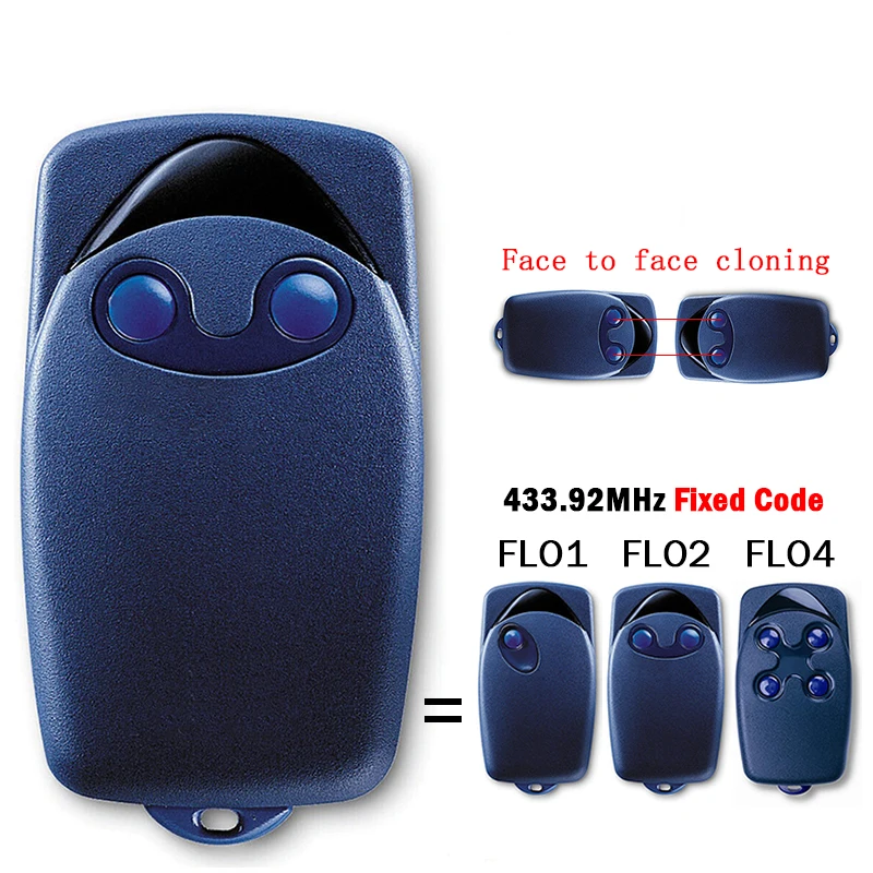 Клон FLO1 FLO2 FLO4 Дубликатор с дистанционным управлением для гаражных ворот 433,92 МГц с фиксированным кодом, пульт дистанционного управления для открывания ворот, ручной передатчик Клон FLO1 FLO2 FLO4 Дубликатор с дистанционным управлением для гаражных ворот 433,92 МГц с фиксированным кодом, пульт дистанционного управления для открывания ворот, ручной передатчик
