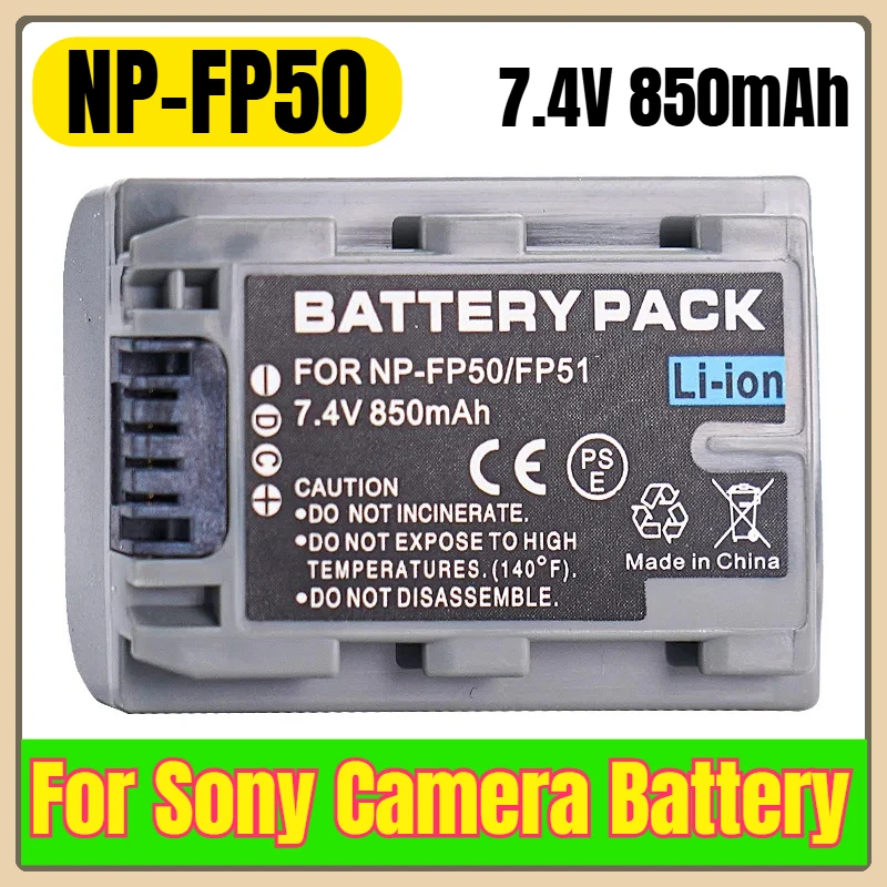 NP-FP50 7.4V 850mAh Camera Battery for Sony DCR-HC21E HC23E HC24E SR40E SR60E SR70E