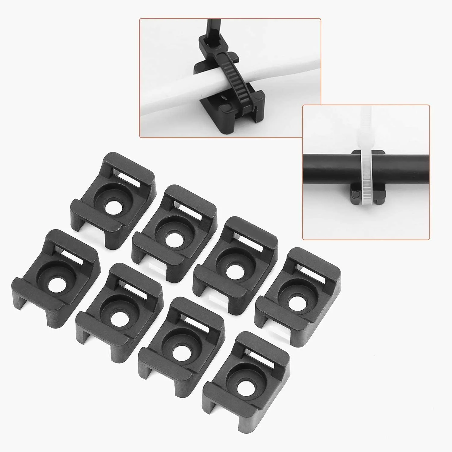 25 Sets Saddle Style Cable Tie Mount Bases, With Screw Holes, Wire Cable Anchors for Office, Home, Garden & TV Cables