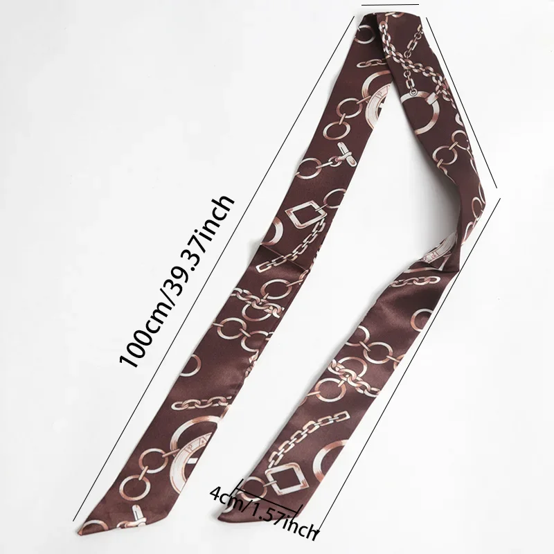 Print Luipaard Twill Bloemen Sjaal Ontwerp Vrouwen Magere Tas Sjaals Haarband Hals Zijden Sjaal 100x4cm Dames Foulard Haar Hoofdband