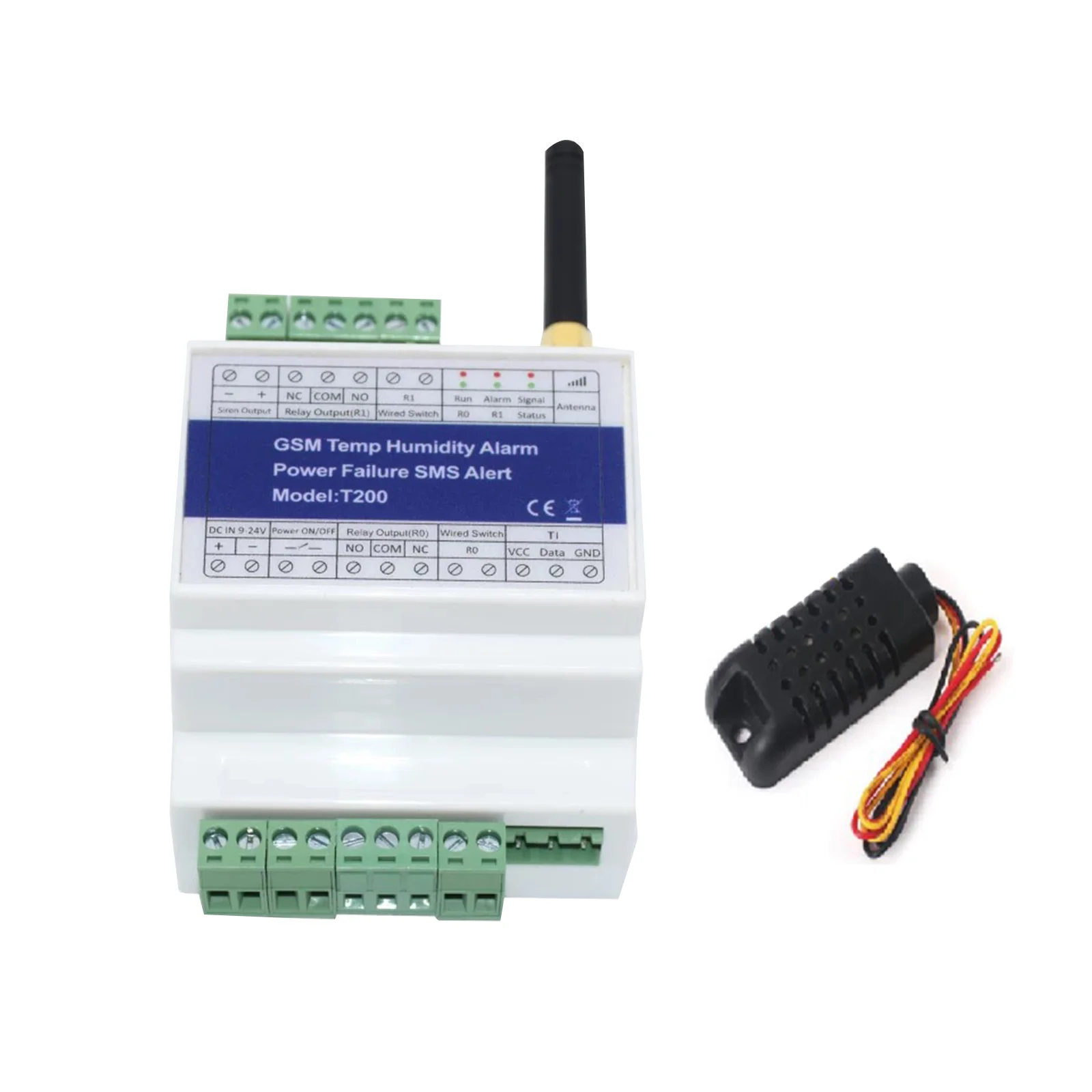 T200 Smart Remote Monitoring Relay Switch GSM 4G Fashionable Modern Temperature Humidity Sensor for Villas Garages Power Failure