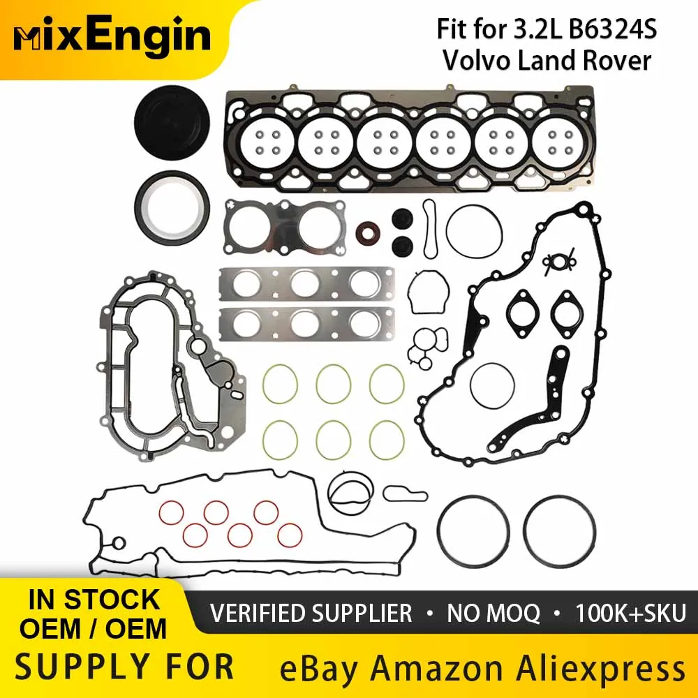 

Engine Parts Overhaul Cylinder Gasket Seals Kit Fit 3.2 L B6324S For Volvo S80 V70 XC60 XC70 XC90 Land Rover LR2 L6 GAS 3.2L