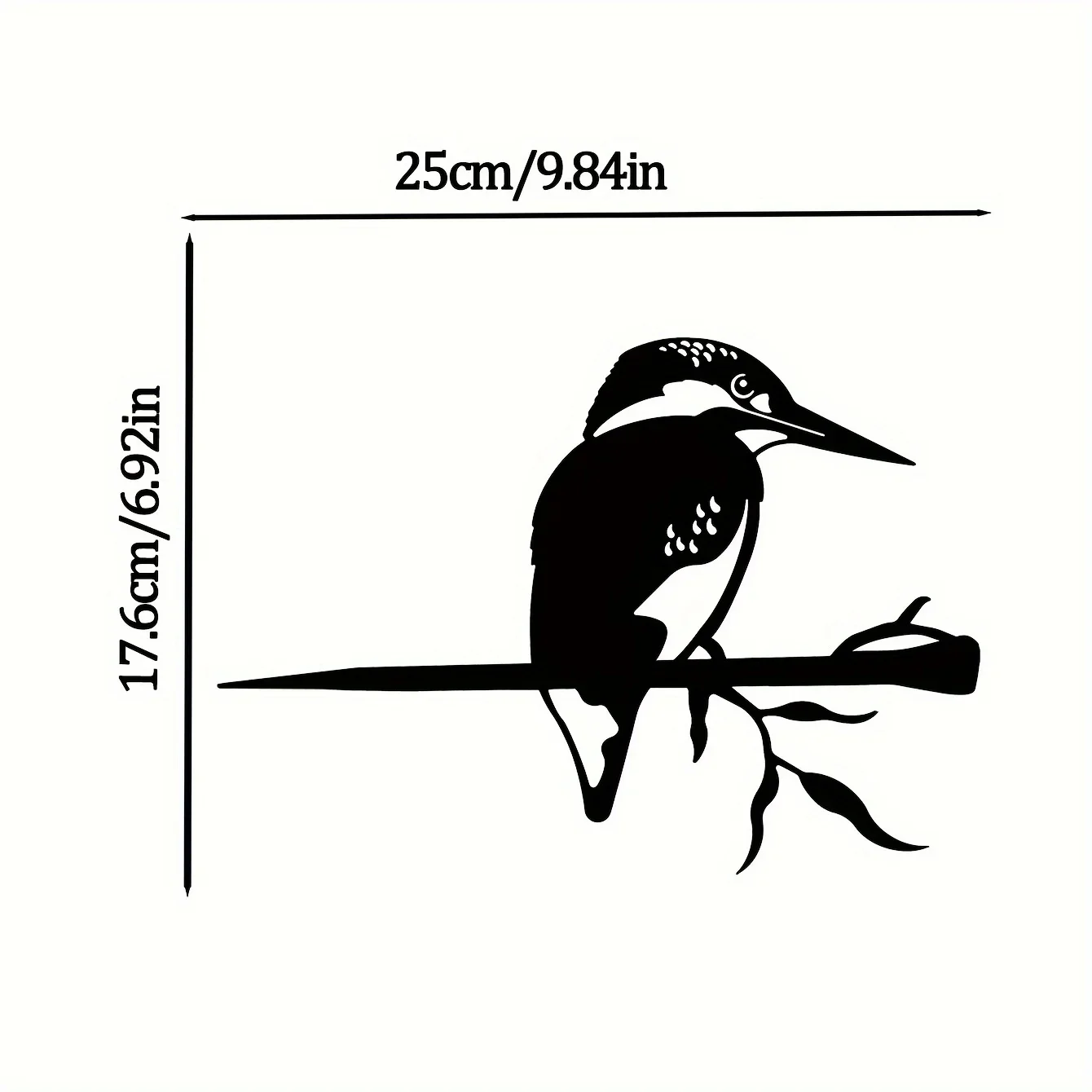 1szt, Bird Iron Art Silhouette Garden Courtyard Decoration Outdoor Wooden Stake Fence Design Decoration Plugin