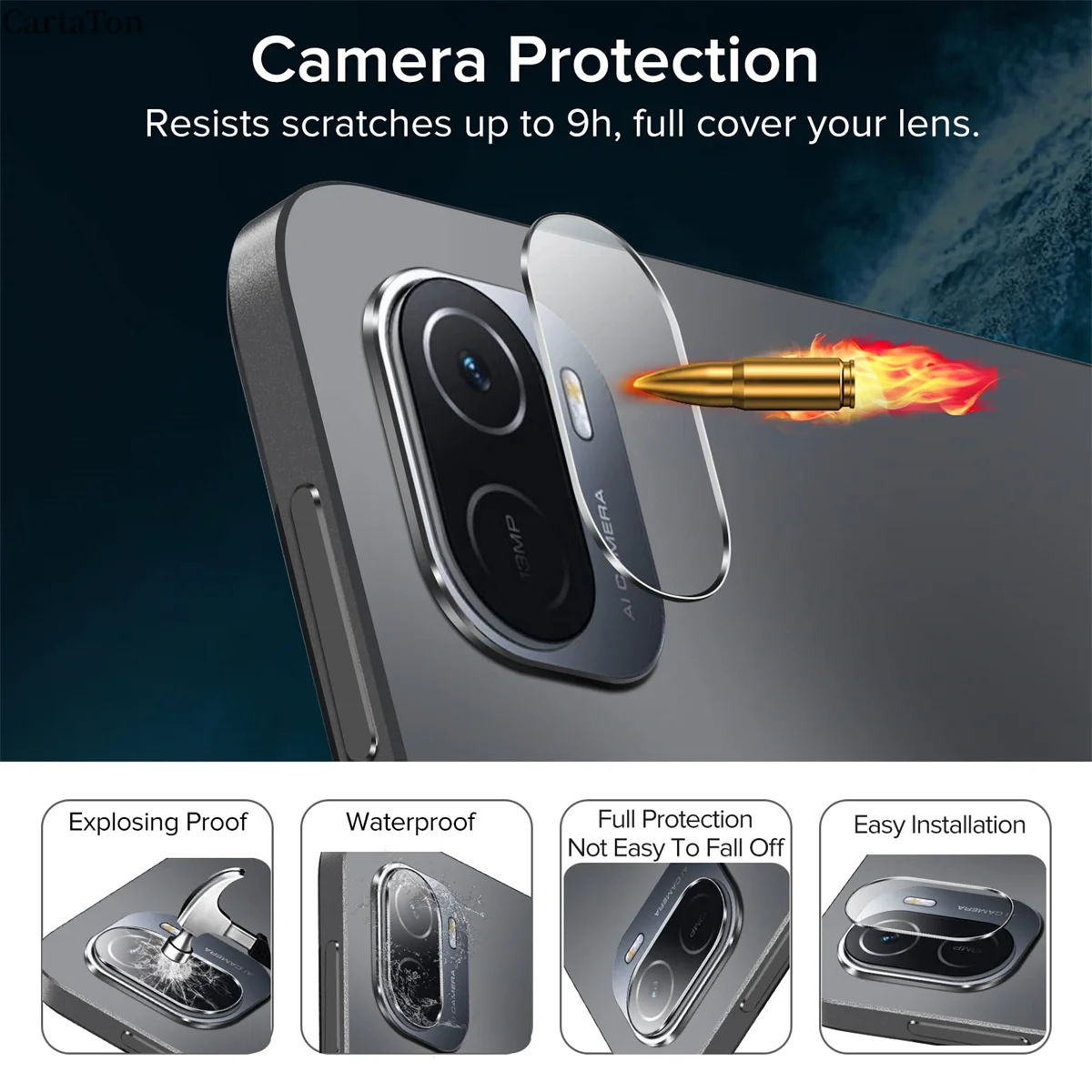 Película protectora para Xiaomi Poco Pad 12,1 pulgadas 2024 HD con cámara vidrio templado dureza 9H antiarañazos para Redmi Pad Pro 12,1"