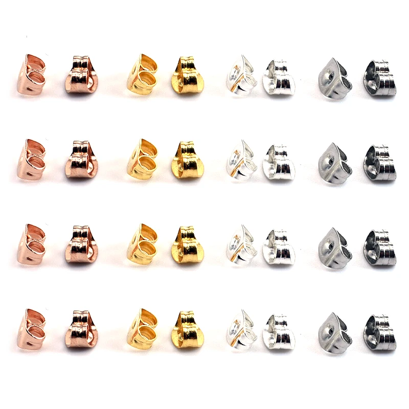 100pcs Butterfly Shape Earring Backs Hypoallergenic Secure Ear Locking Stainless Steel Earring Cap for Stud Earrings Ear Nut