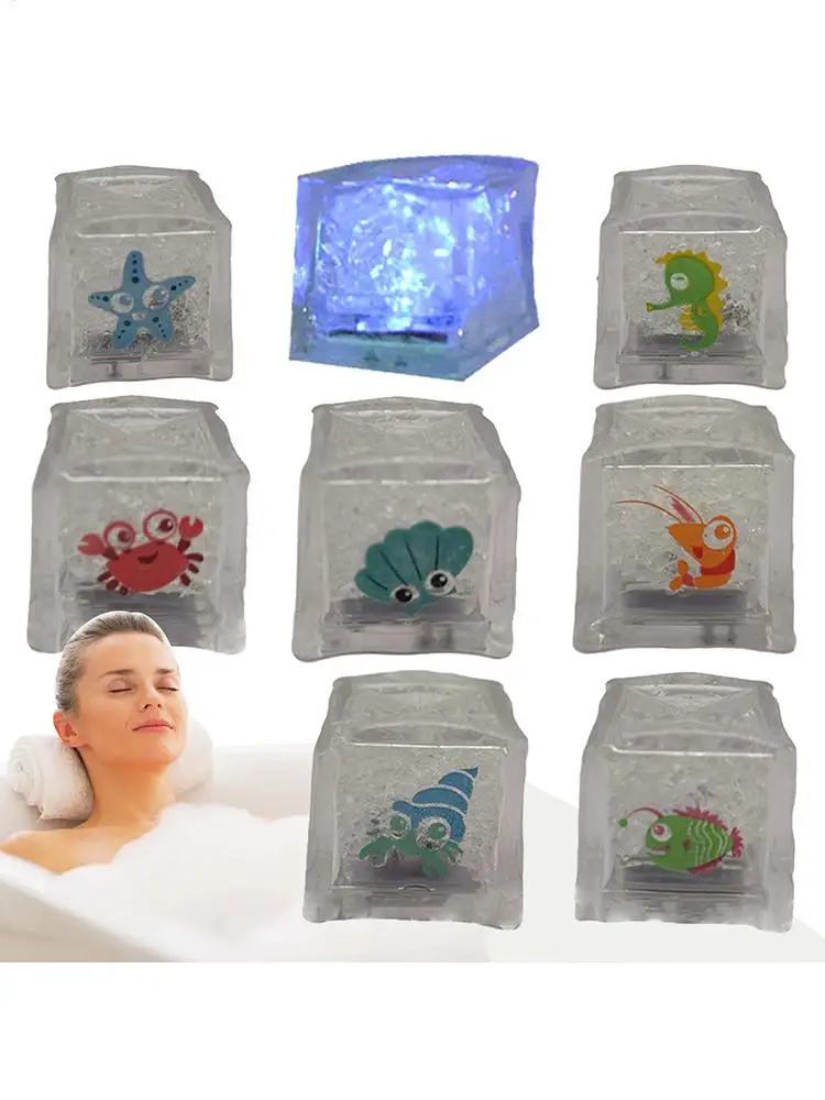 Świecące kostki do kąpieli dla dzieci, LED, świecące kostki lodu, wielokolorowe kostki do kąpieli, aktywowane wodą, świecące kostki do kąpieli dla dzieci i rodziny.