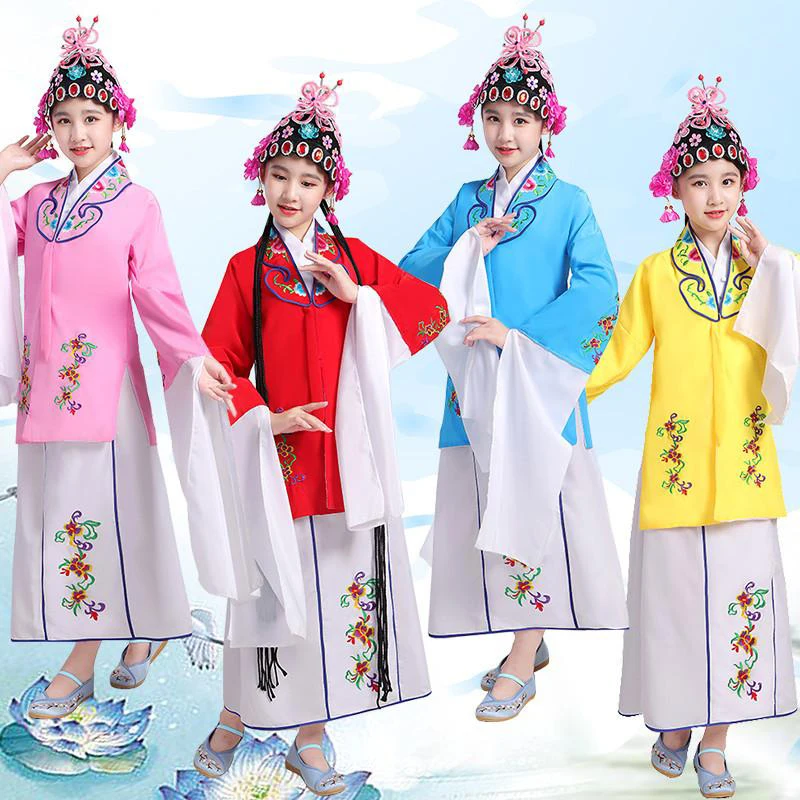 in OrientTown Vintage Classic Stage Wear Girls Chinese Folk Dance Peking Opera Costume Ancient Costume Hanfu Dress Traditional