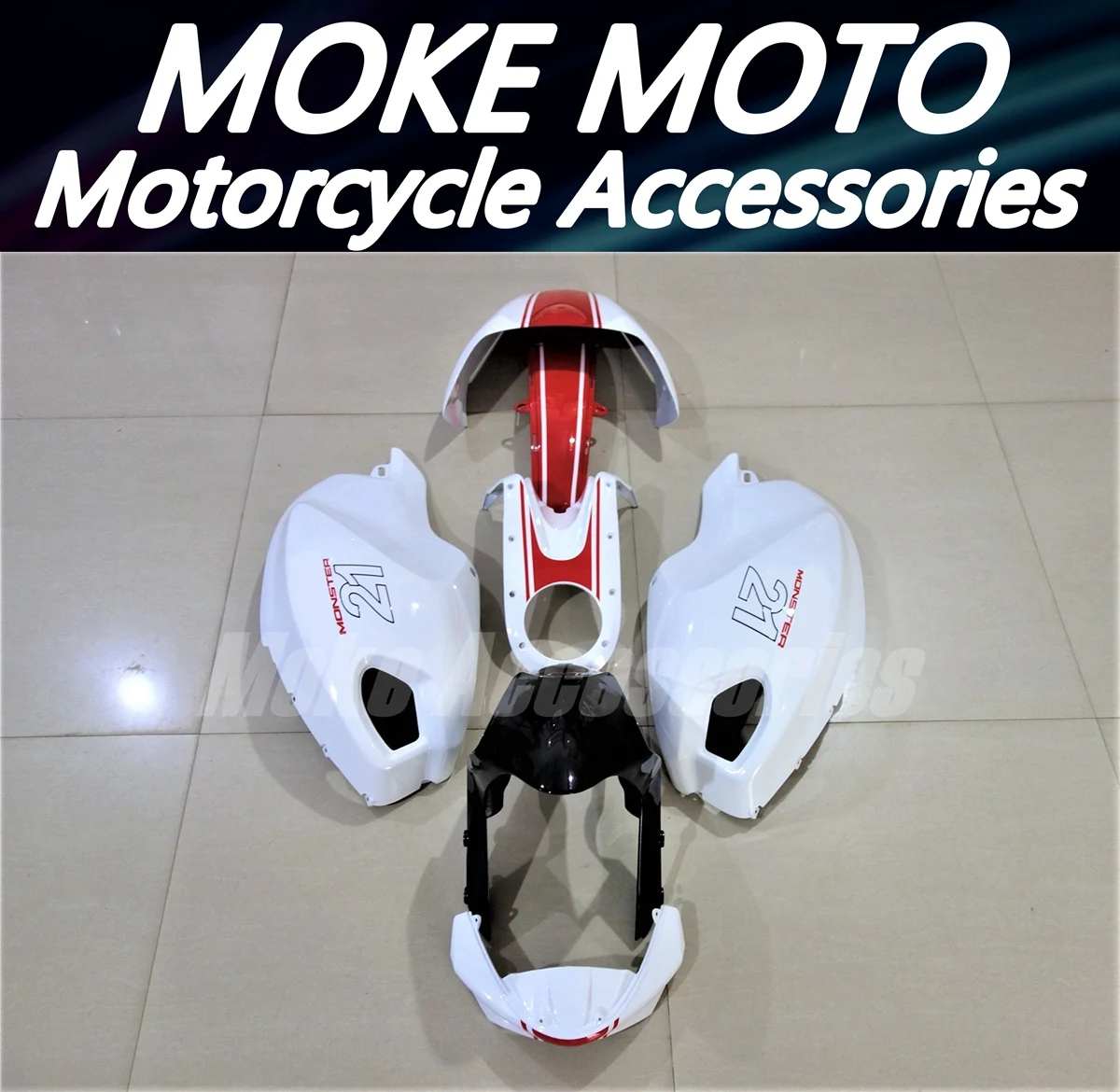 Fairings Kit Fit For Monster 696/796/795/m1000/m1100 2009 2010 2011 Bodywork Set White Black ABS Injection NEW