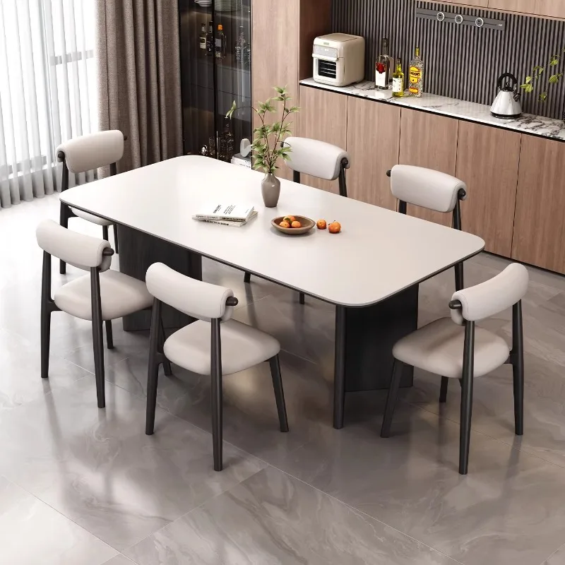 

Italian Minimalist Dining Chair, Thickened Double-Layer Backrest Chair, High-Resilience Cushioned Seat with Soft Padding,