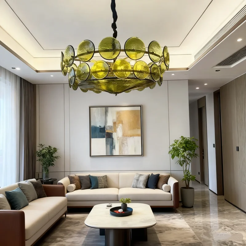French Retro Design Dark Glass Pendant Lamp For Dining Room Living Room Bedroom Home Lighting Nordic Style Creative Lamps