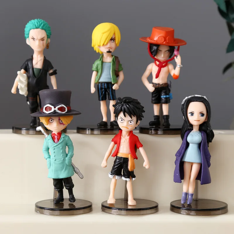 

New 6pcs One Piece Anime Figures Luffy Zoro Nami Pvc Action Figures Tabletop Cake Decorations Trendy Toys Ornaments Toys Gifts