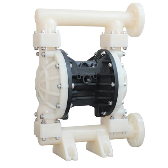 

Full plastic polypropylene center block chemical resistance air operated double diaphragm pump