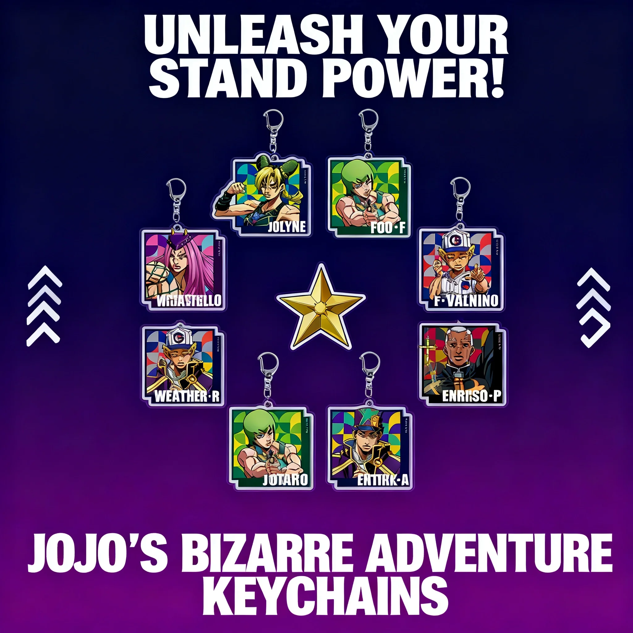 

JOJO Bizarre Adventure Jonathan Joestar Dio Brando William DIY Creative Acrylic Keychain Anime Gift for Fans Collection
