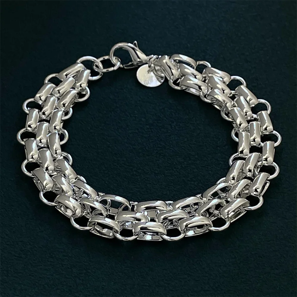 Factory direct sales fashion 925 sterling silver bracelet for women retro round pattern chain trend jewelry wedding party ladies