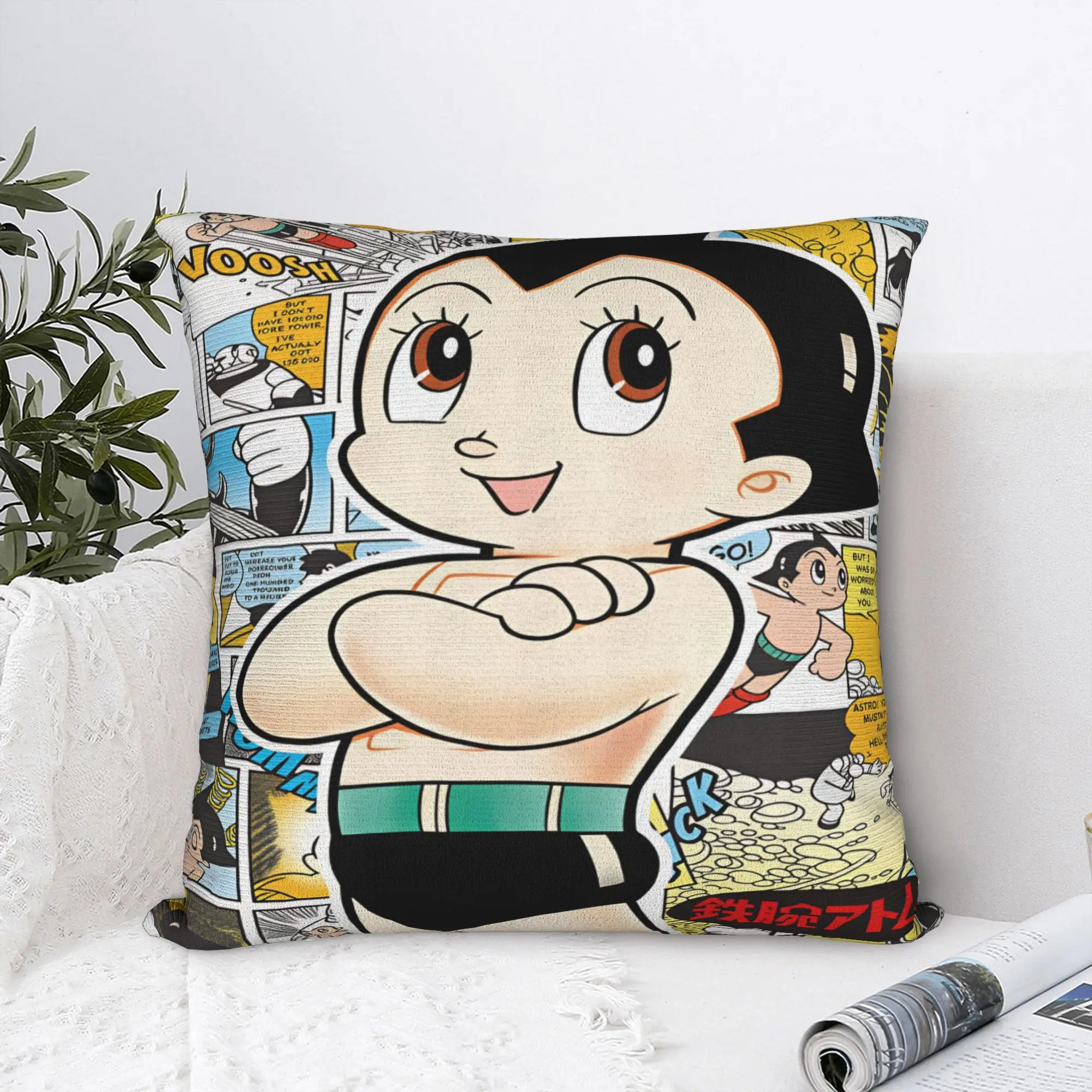 Astro Cartoon Boy Pillow Case  Square Pillow Cover Kawaii Pillowcases For Chair Sofa Home Decor