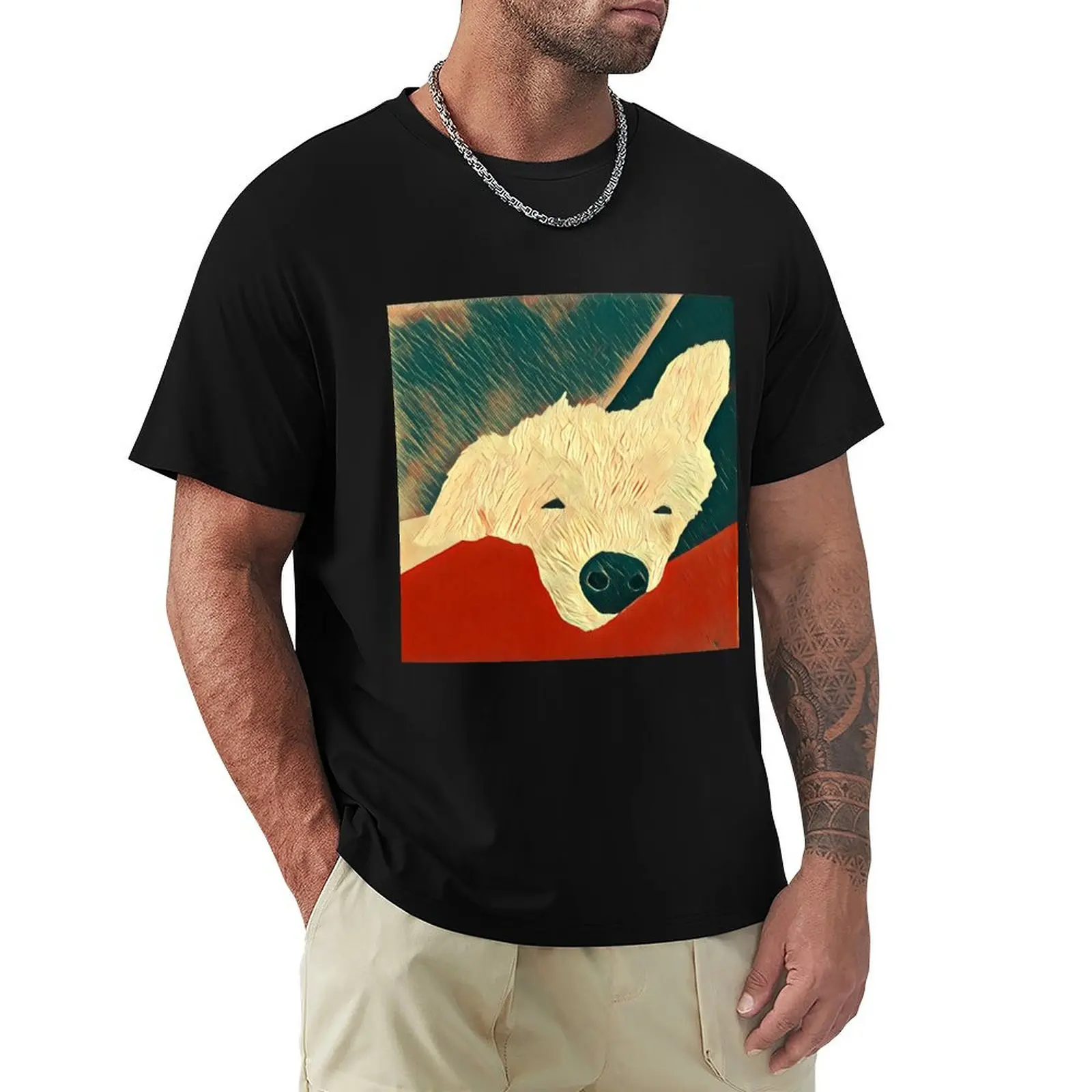 Copy of Rosa Bongo the sleepy white dog - Dreams T-Shirt t shirts for man graphic funny T-Shirt