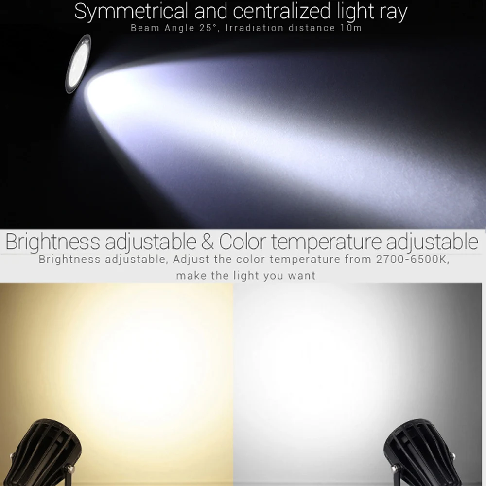 FUTC04 6W RGB CCT Smart LED lampada da giardino luci IP66 AC 100v ~ 220V per spazio verde esterno/parco/strada/pianta decorazione del paesaggio