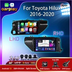 Autoradio Per Toyota Hilux 2016-2020 Carplay Android Multimedia Unità di Testa Automotive Lettore Video Per Auto Android Auto wifi car dvd