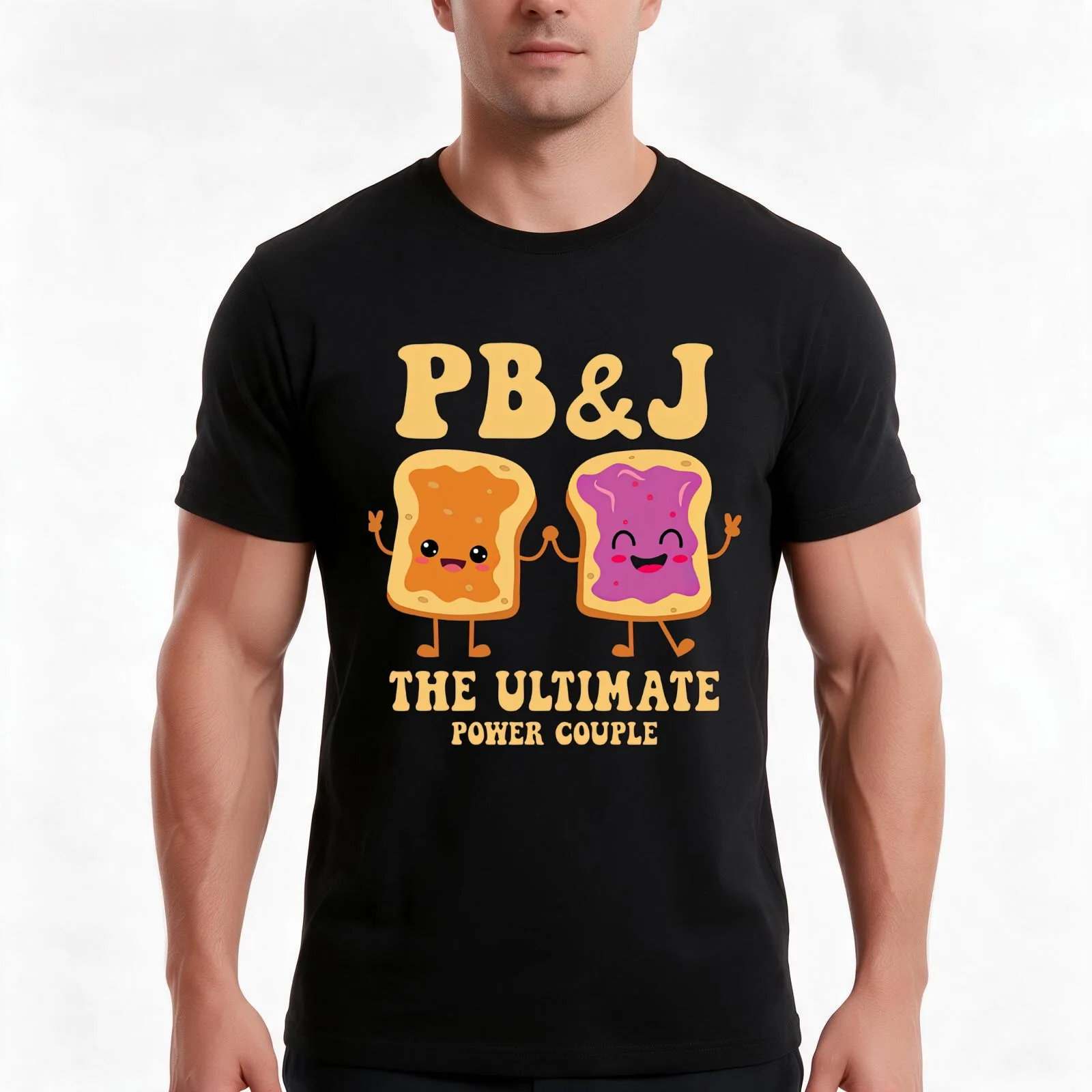 PB&J: The Ultimate Power Couple (National Peanut Butter And Jelly Day) T-Shirt Summer Casual Cotton Tee Vintage Graphic Print