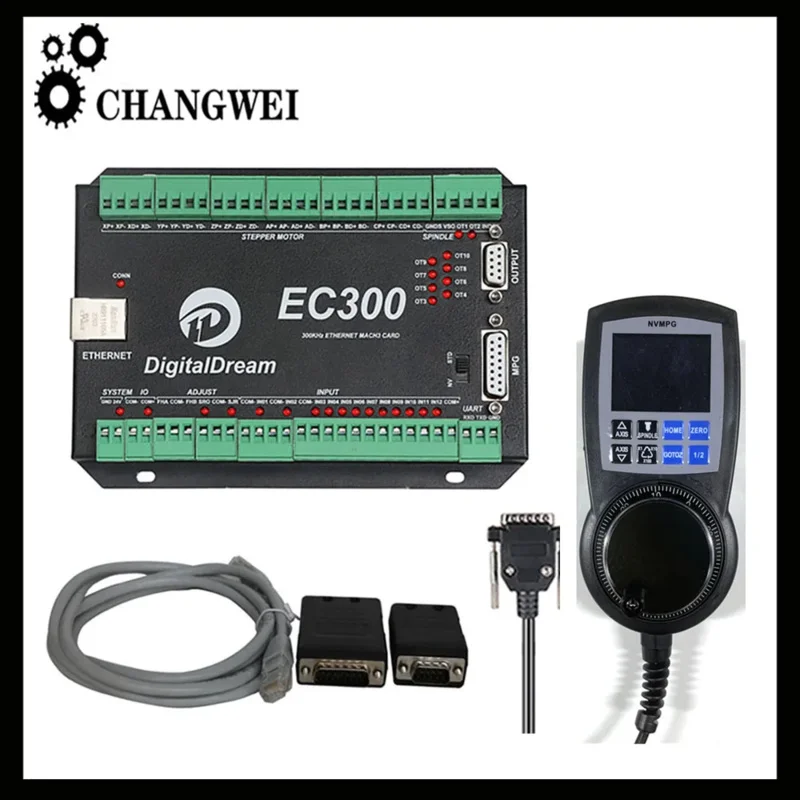 Ec300 Cnc Control Card 3/4/5/6 Axis Ethernet Mach3 Interface Board Mach3 Software For Digital Display Handwheel