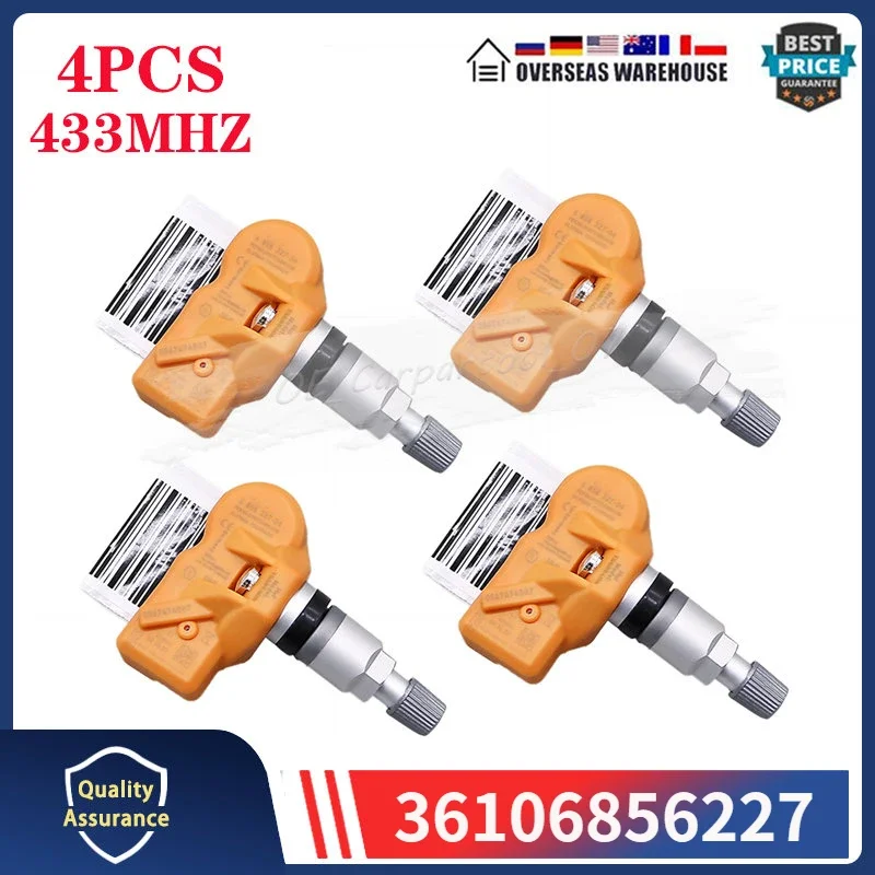 

36106856227 Tire Sensor 4PCS For BMW 128I 335I 550I 640I 740LI M3 M5 M6 X1 X3 X5 X6 Z4 Tyre Pressure Monitor System TPMS 433MHZ