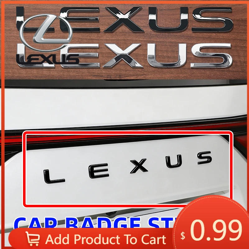 

Interior Stickers Letter Logo Car Stickers Decoration Rear Trunk Labels Tail Mark For Lexus F SPORT ES RX NX LS UX IS CT GS RC H