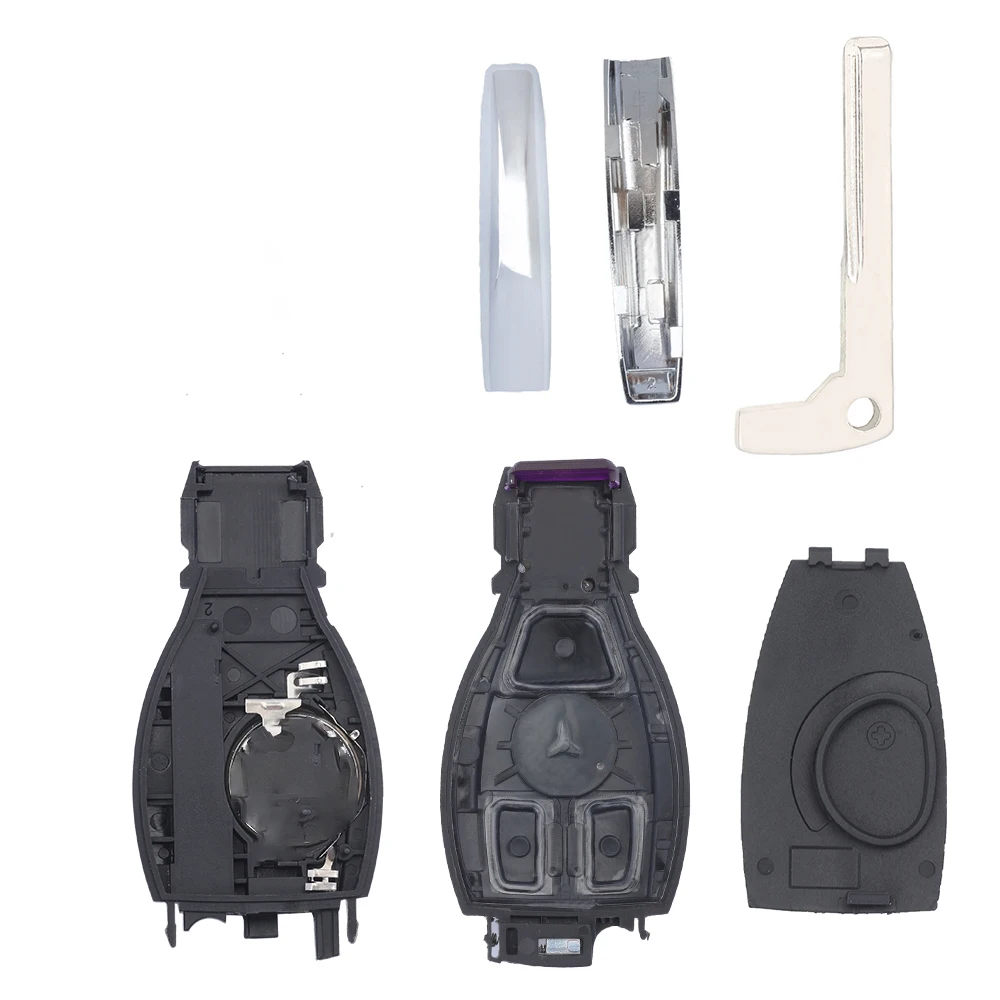 KEYECU per Mercedes-Benz BGA Custodia a conchiglia per chiave remota sostitutiva a 3 pulsanti / 4 pulsanti Smart Shell Fob