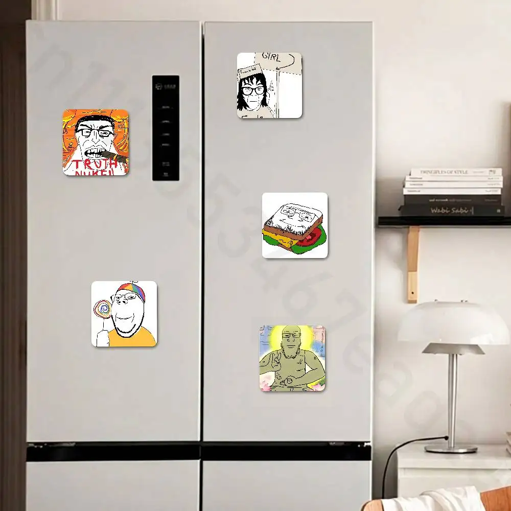Wojak Soyjak It's Over Kühlschrankmagnete, magnetische Kühlschrank-Gedenkgeschenke für Küche, Büro, Schließfach, Reisen, Heimdekoration