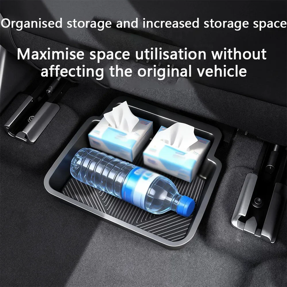 

For Mercedes-Benz S-Class W223 V223 Z223 2021-2026 Car Interior Black Under Seat Silicone Storage Box Organizer Accessory