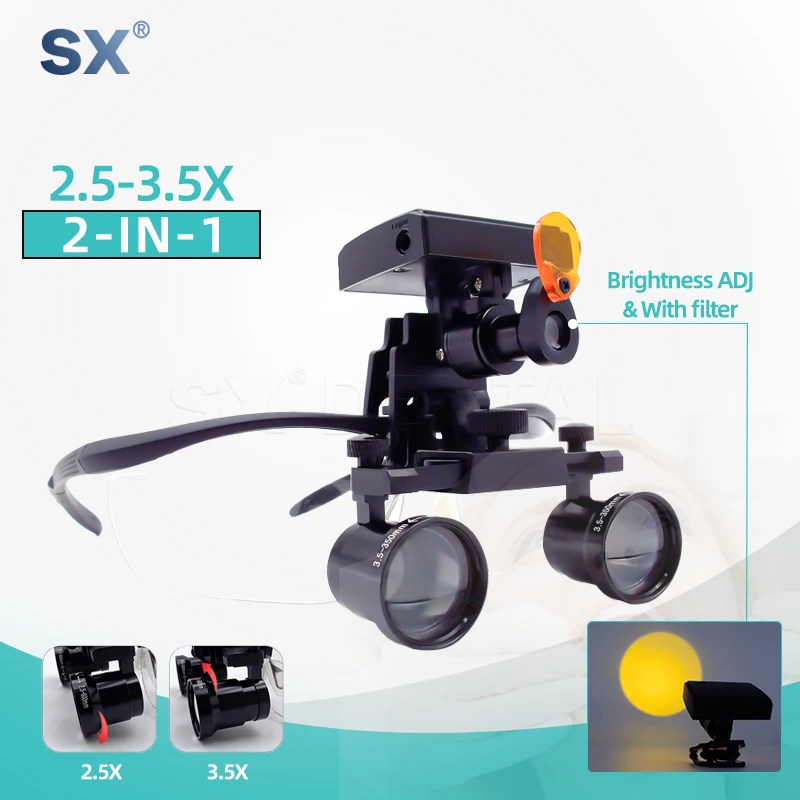 

Стоматологические лупы 2,5-3,5X фокусное расстояние зум-лупа со светодиодной фарой бинокулярное увеличительное стекло для стоматологического оборудования инструмент