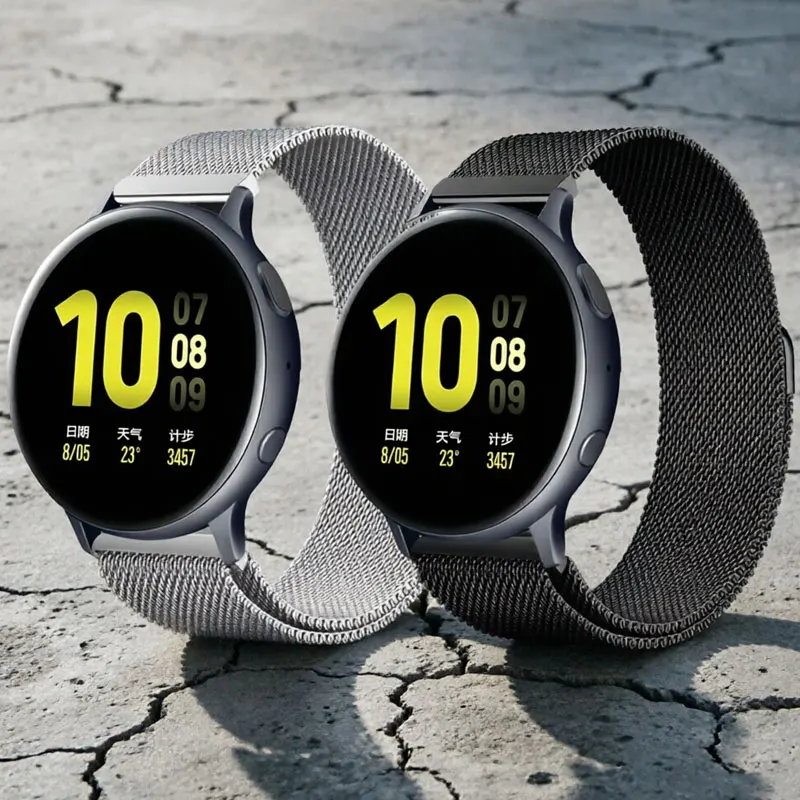 Ремешок Milanese Loop для часов Samsung 4/5/6/7, браслет Active2 Gear S2, магнитный браслет для Huawei GT 3/4/5/6 Pro, ремешок для часов 20/22 мм