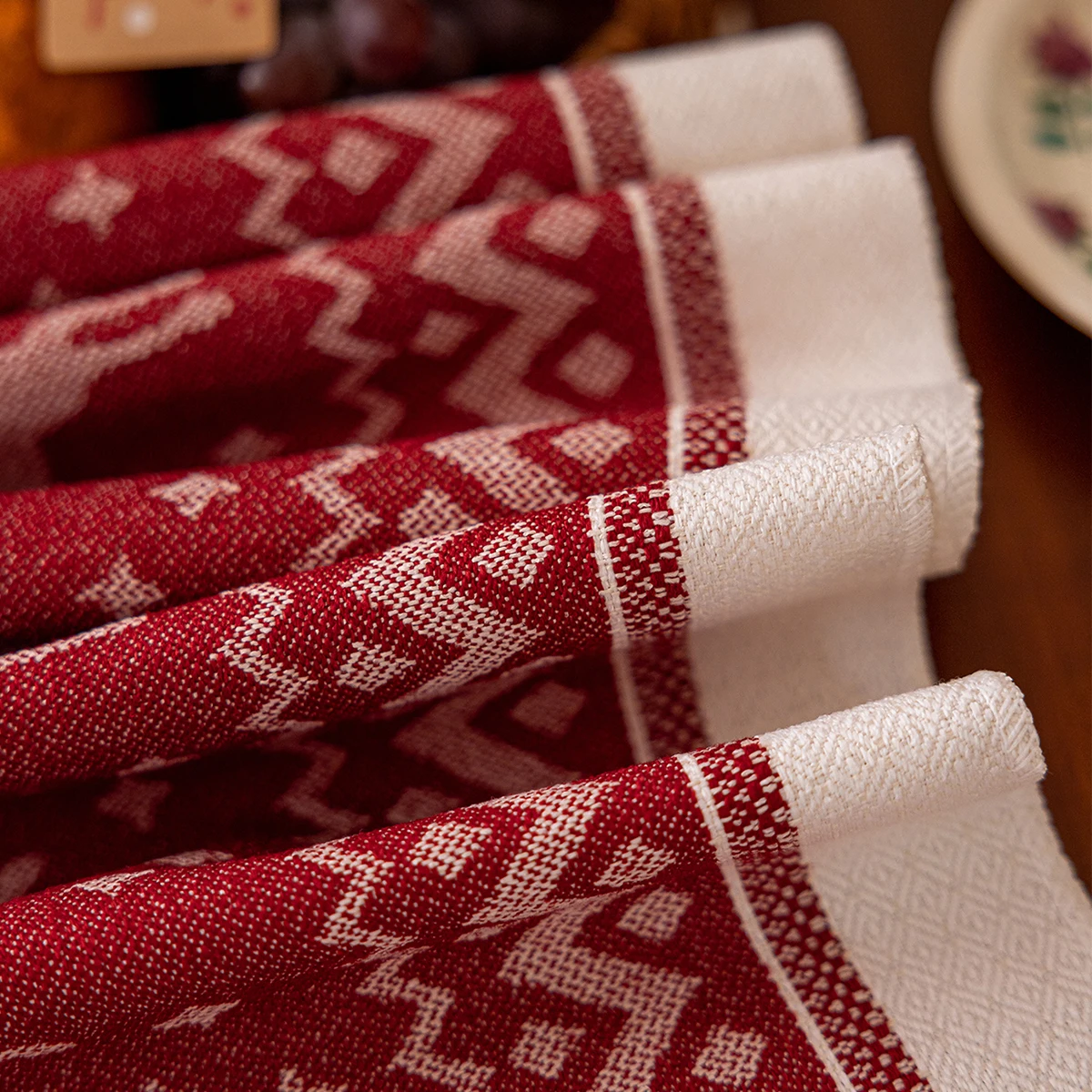 Christmas Fall Table Runner Soft Cotton Table Runner With Tassels Woven Macrame Home Living Room Table Decoration