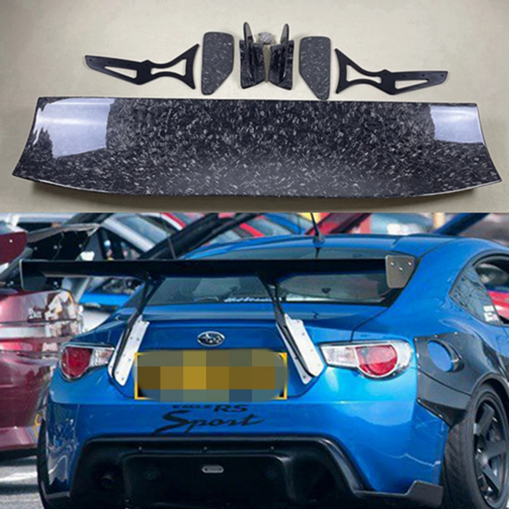 Car-styling Unpainted FRP Carbon Fiber Forged Carbon Material GT Style Rear Trunk Wing Spoiler for Subaru BRZ Toyota 86 GT86