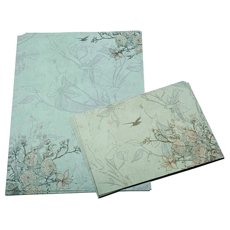 30Pcs Vintage Stationery Floral Writting Paper Matching Envelopes Sets For Handwriting Letters, Assorted Colors