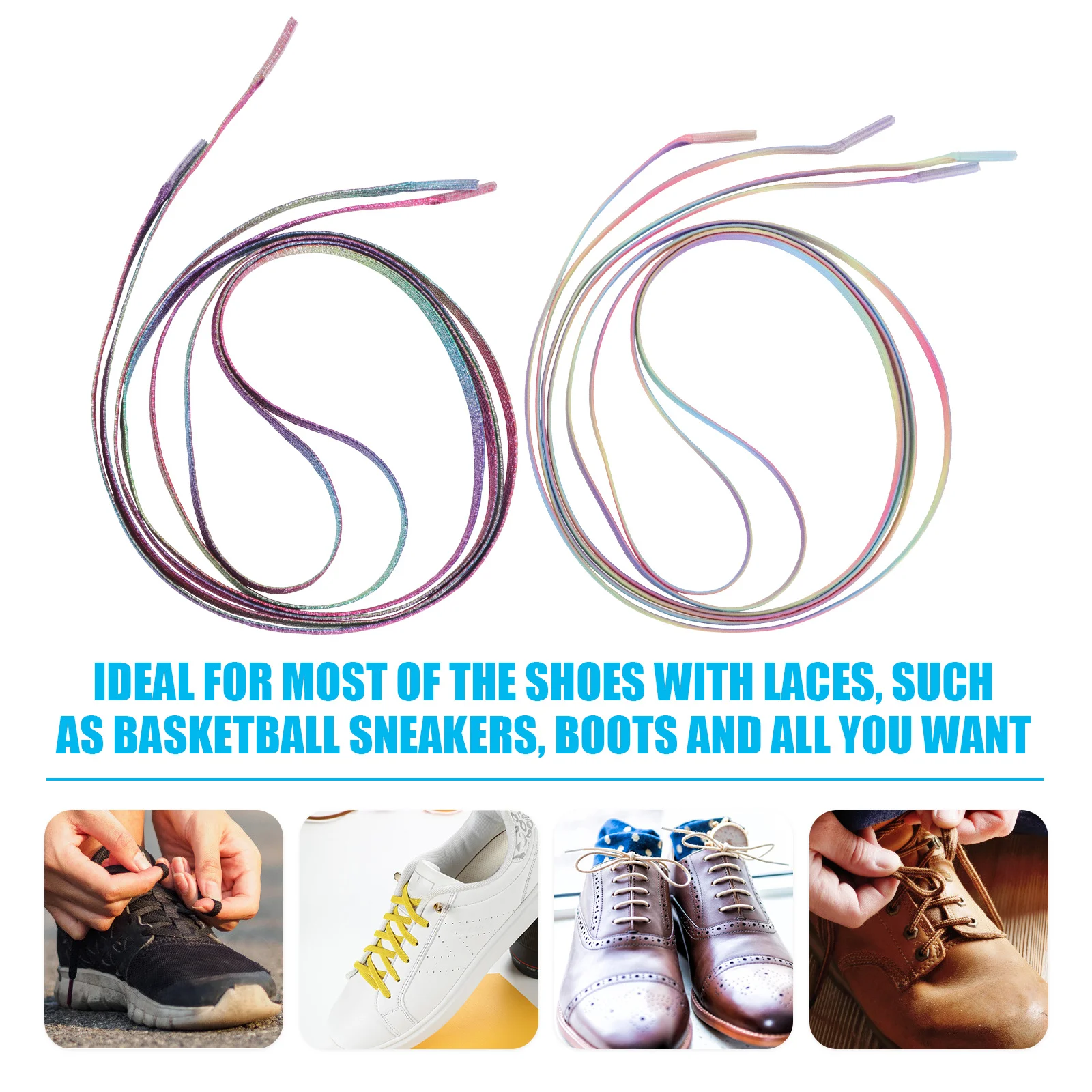 

2Sets Shoe Straps Cotton Rope Iron Material Comfort Support Adjustable Elastic Design Sports Shoes