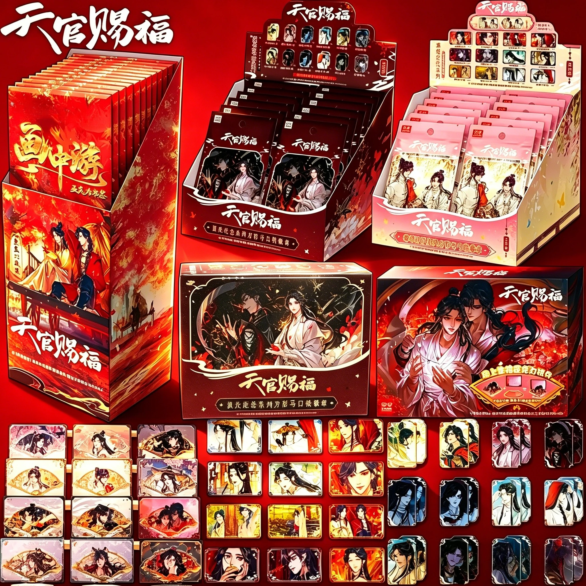 

100% Authentic TGCF Moon Glow Lantern Cards Xie Lian Hua Cheng Anime Collectible Cards Cute Cartoon Premium Gift Merchandise