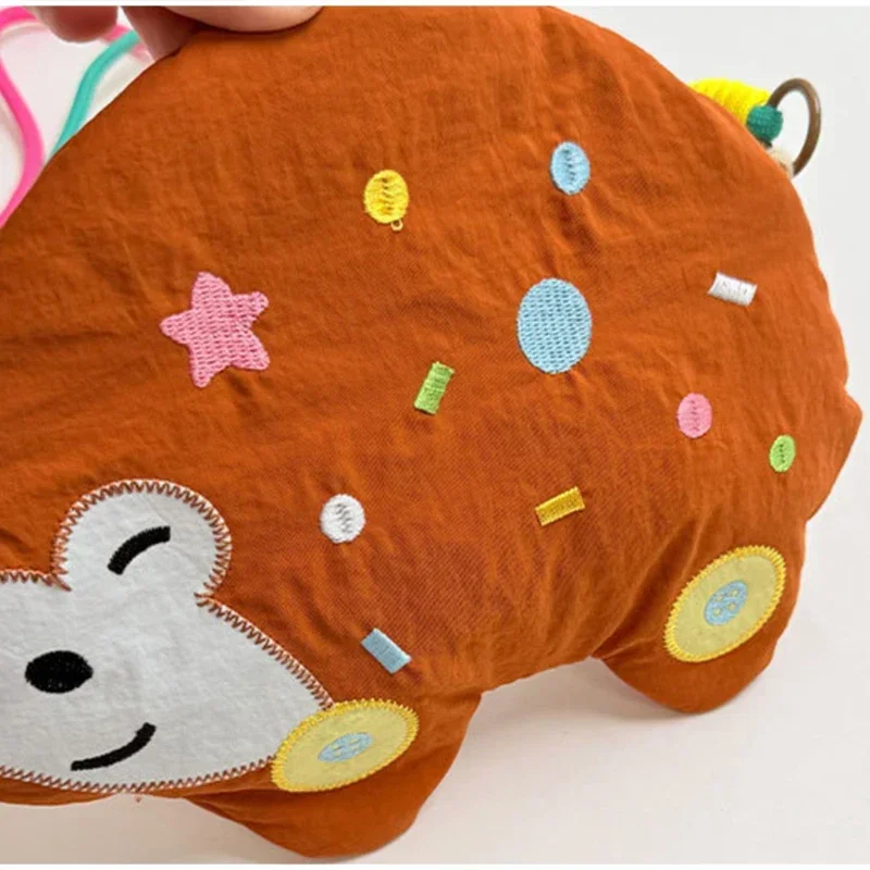 Niedliche Cartoon-Tier-Stickerei Umhängetasche, Bunte Mini-Geldbörse, Leichte Nylon-Kinder-Handytasche, Damen-Schultertasche – Detail 4